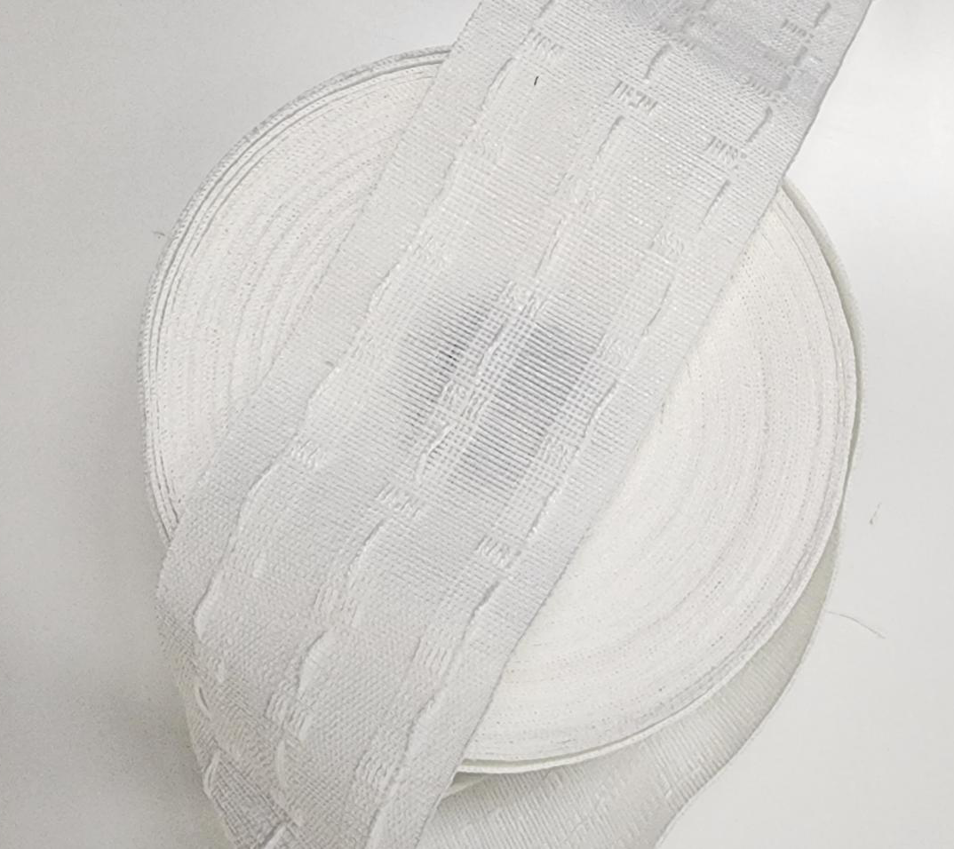 Pencil pleat/gathered curtain header tape 3 pocket